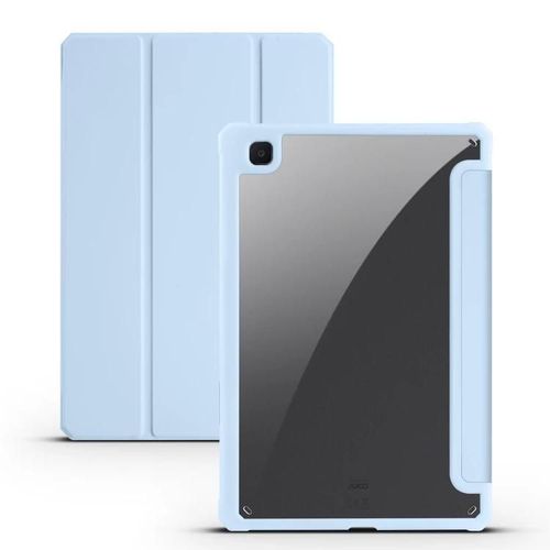 Coque Samsung Galaxy Tab S6 Lite - Acrylique 3 Plis En Cuir Intelligent, Bleu Ciel, Bleu Ciel