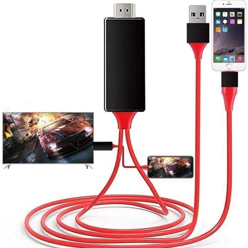 Câble adaptateur HDMI 1080P - 2m 8 broches compatible avec iPhone -