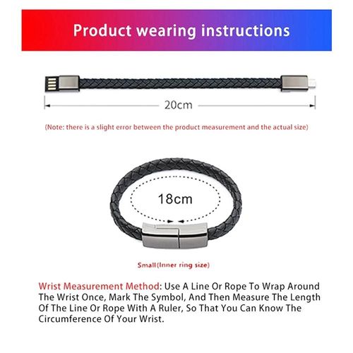 USB to 8 Pin Charging Cable - 20cm Data Bracelet, Brown - XJ-73 Brown