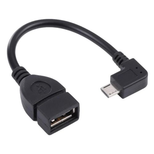 Câble adaptateur micro USB vers USB 2.0 - Fonction OTG à 90 degrés pour Galaxy, LG, HTC, Kindle, Sony Xperia