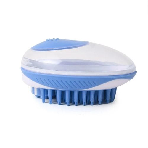Brosse De Bain Pour Animaux De Compagnie - Outil De Massage Et De Nettoyage Pour Chien, Bleu Couleur Bleu