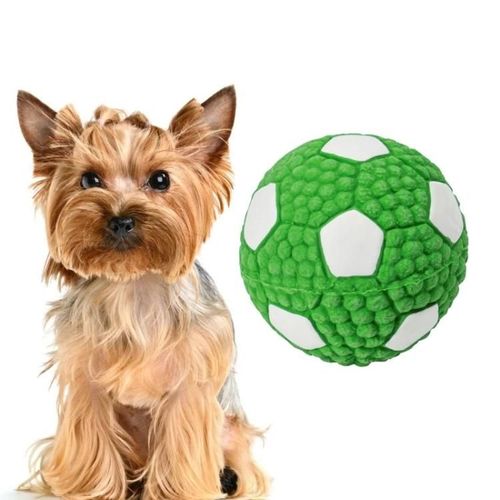 Latex Dog Sound Ball - Petit Jouet De Football Vert Pour Animaux De Compagnie