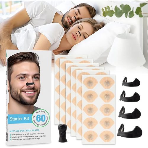 Bandelettes Nasales, 60 Pièces Breathing Nasal Strip, In-Ta-Ke Breathing Nasal Magnetic, Bandes Anti-Ronflement Pour Réduire Le Ronflement Et Améliorer La Qualité Du Sommeil 
