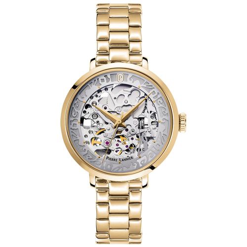 Montre Femme Automatic Doré Cadran Argenté Bracelet Acier Doré 14 Mm