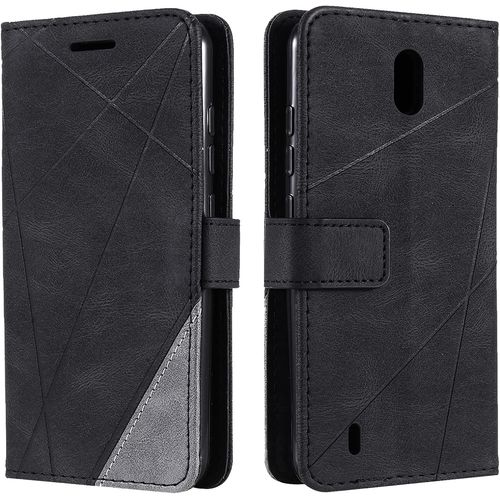 Coque Pour Nokia 1.3, Rabat Portefeuille De Protection Cuir Pu Etui, Slim Silicone Tpu Bumper Magnétique Housse, Flip Porte Cartes Avec Fonction Support Cover Antichoc Case Le Noir