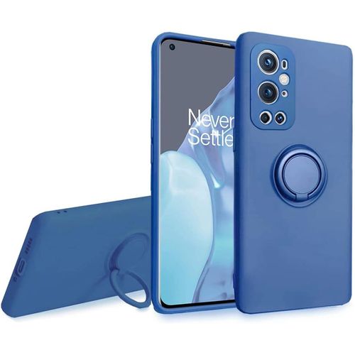 Coque Pour Oneplus 9 Pro - Svelte Sensation Douce Béquille À Anneau Rotatif Silicone Tpu Protection Antichoc Housse De Protection Oneplus 9 Pro, Bleu