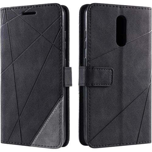 Coque Pour Nokia 3.2, Rabat Portefeuille De Protection Cuir Pu Etui, Slim Silicone Tpu Bumper Magnétique Housse, Flip Porte Cartes Avec Fonction Support Cover Antichoc Case Le Noir