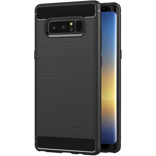 Coque Pour Samsung Galaxy Note 8 6,3 Pouces Tpu Silicone Souple Resistant Housse Fibre De Carbone Etui Case Noir
