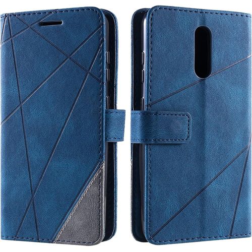 Coque Pour Nokia 3.2, Rabat Portefeuille De Protection Cuir Pu Etui, Slim Silicone Tpu Bumper Magnétique Housse, Flip Porte Cartes Avec Fonction Support Cover Antichoc Case Bleu