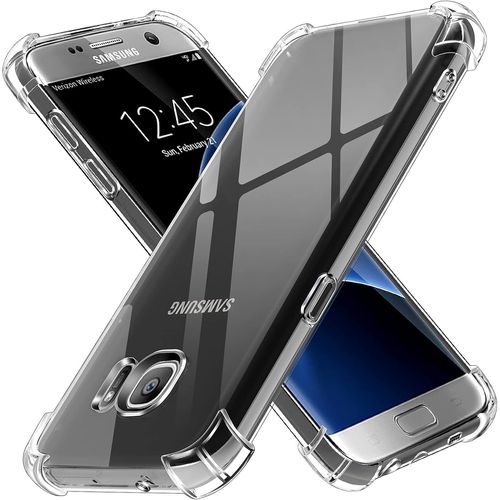 Coque Pour Samsung Galaxy S7 Edge, Ultra Transparent Étui De Protection En Silicone Antichoc Avec Coins Renforcés, Clair Mince Souple Tpu Bumper Housse