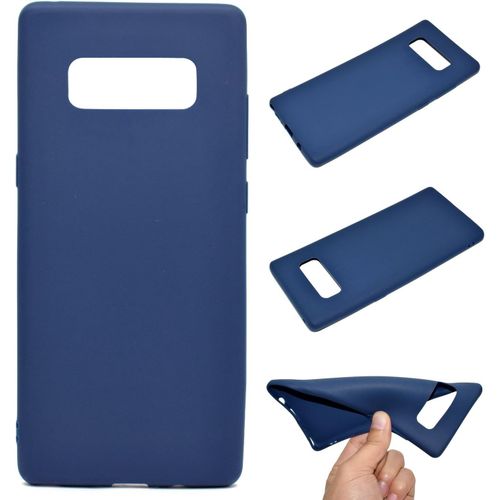 Coque Pour Samsung Galaxy Note 8 Tpu Étui De,Couleur Unie Protection Housse En Souple Silicone Tpu Ultra Mince Et Anti-Rayures De Protection Etui- Bleu Foncé