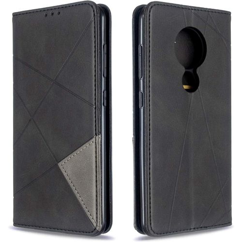 Coque Pour Nokia 6.2 / Nokia 7.2, Housse Portefeuille En Cuir Etui Avec Slim Tpu Silicone Bumper Antichoc Magnétique Flip Case, Porte Cartes Avec Fonction Support Cover Pu Pochette Noir