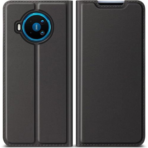 Coque Pour Nokia 8.3, Étui À Rabat Pour Nokia 8.3, Antichoc Magnétique Housse En Pu Cover Étui Avec Slots De Carte, Gris Foncé