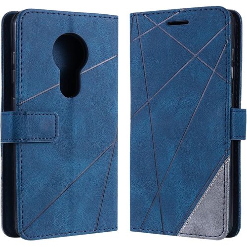 Coque Pour Nokia 7.2 / Nokia 6.2, Rabat Portefeuille De Protection Cuir Pu Etui, Slim Silicone Tpu Bumper Magnétique Housse, Flip Porte Cartes Avec Fonction Support Cover Antichoc Case Bleu