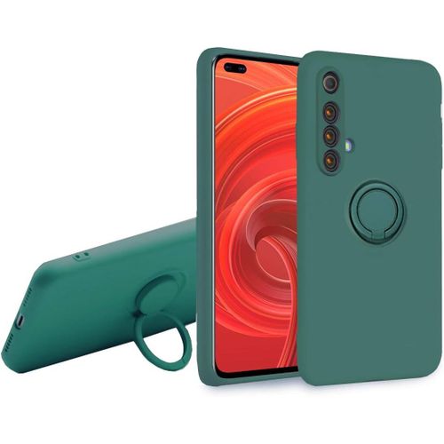 Coque Pour Oppo Realme X50 - Svelte Sensation Douce Béquille À Anneau Rotatif Silicone Tpu Protection Antichoc Housse De Protection Realme X50, Vert