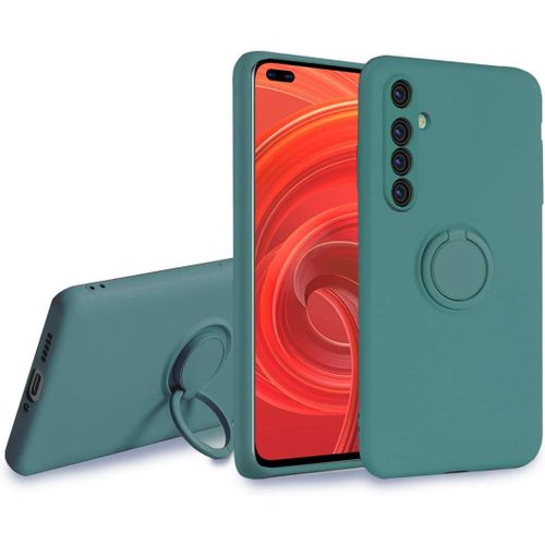 Coque Pour Oppo Realme X50 Pro - Svelte Sensation Douce Béquille À Anneau Rotatif Silicone Tpu Protection Antichoc Housse De Protection Realme X50 Pro, Vert