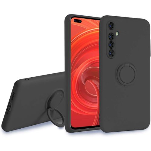 Coque Pour Oppo Realme X50 Pro - Svelte Sensation Douce Béquille À Anneau Rotatif Silicone Tpu Protection Antichoc Housse De Protection Realme X50 Pro, Noir