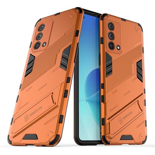 Coque Pour Oppo A74 4g Avec Béquille Qualité Militaire Anti-Chute Protection Fonction De Support De Voiture Magnétique Housse Étui Pc Et Tpu, Orange