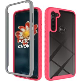 Coque Pour Motorola Moto G8 Power,Antichoc Tpu Housse Coque,L¿ G¿¿Re Avec Bords Silicone,Full Body Protection Robuste Etui Transparent Case Anti-Rayures Anti Chocs Rose