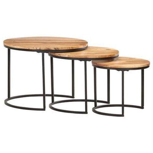 Tables Gigognes 3 Pcs Bois D'acacia Massif