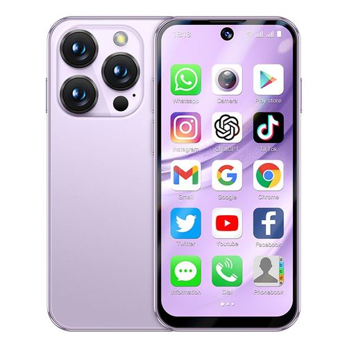 SOYES XS19 PRO Mini 4G Smartphone Quad Core 3.88 Pouces 4GB 64GB 5MP Camera Arriere Double SIM Double Veille Android 12.0 Petit Telephone Violet