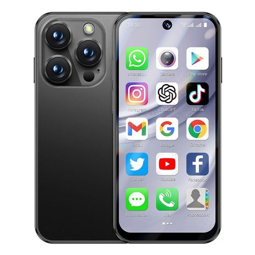 SOYES XS19 PRO Mini 4G Smartphone Quad Core 3.88 pouces 4GB 64GB 5MP Camera arriere Double SIM Double Veille Android 12.0 Petit Telephone Noir