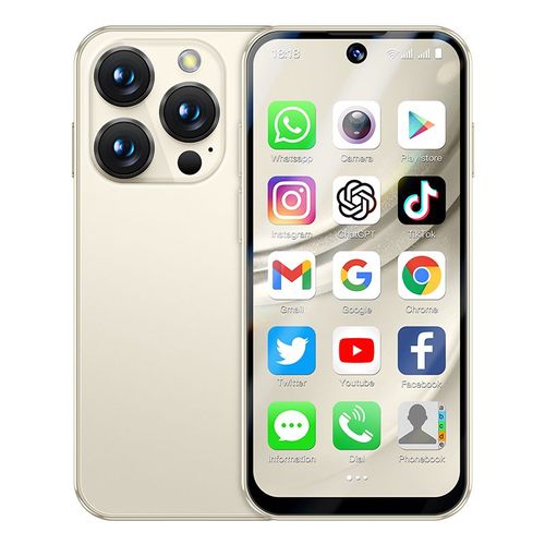 SOYES XS19 PRO Mini 4G Smartphone Quad Core 3.88 pouces 4GB 64GB 5MP Camera arriere Double SIM Double Veille Android 12.0 Petit Telephone Off-White
