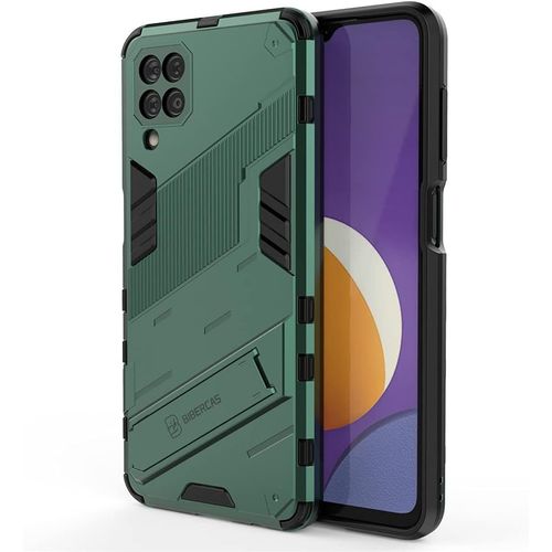 Coque Samsung Galaxy A12 / M12, Antichoc Housse Etui Avec Support Invisible, Pc/Tpu Bumper Armor Protection Case Cover, Vert