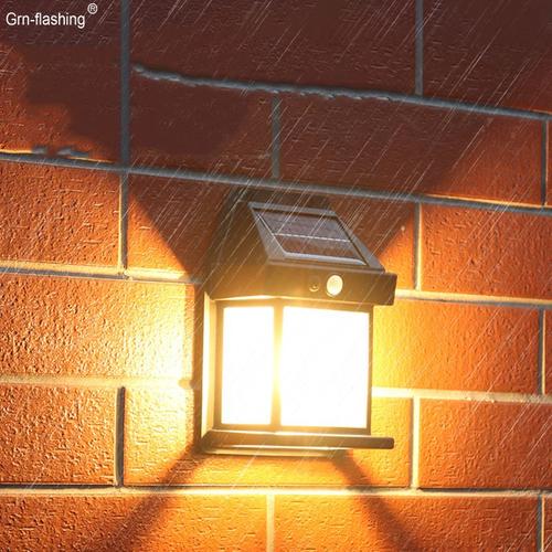 Applique murale à induction Lampe Solaire Exterieur Detecteur de Mouvement Applique  Murale Exterieur avec Lumiere Solaire Eclairage de[2 Pack ]