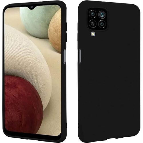 Coque Silicone Compatible Avec Samsung Galaxy A12, Housse Antichoc En Gel Souple- Noir