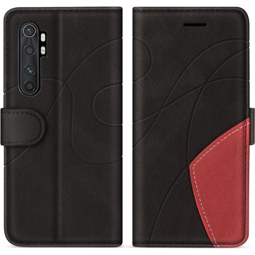 Coque Pour Xiaomi Mi Note 10 Lite, Etui En Cuir Pu Portefeuille Coque Avec Fente Carte, Antichoc Housse De Protection Pour Xiaomi Mi Note 10 Lite, Noir
