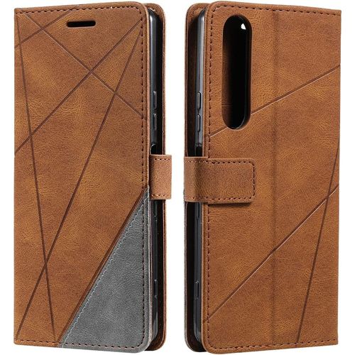 Coque Sony Xperia 1 Ii, Etui En Cuir Pu Portefeuille Housse Fermeture Magnétique Und Flip Pour Sony Xperia 1 Ii, Avec Fermeture Magnétique, Marron