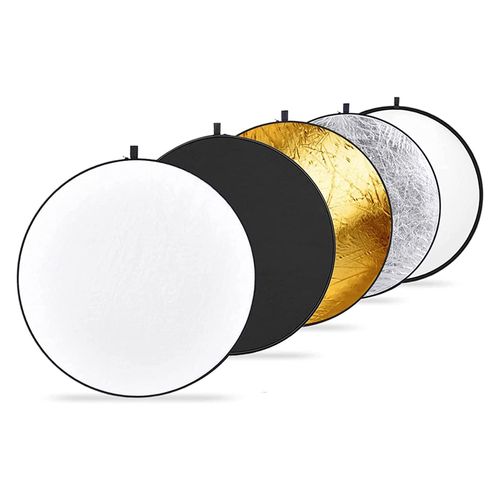 NEEWER 43in/110cm Réflecteur de Lumière Diffuseur de Lumière 5 en 1 Multidisque Pliable Translucide, Argent, Or, Blanc et Noir pour l'Éclairage de Studio de Photographie et l'Éclairage Extérieur