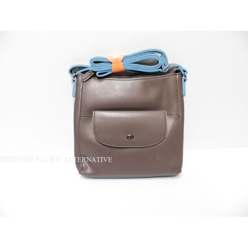 Sacoche sac a main bandouliere gris marron DAVID JONES pour femme besace NEUF #2