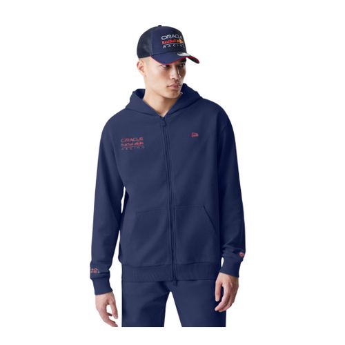 Sweat À Capuche Zippé Oversize Rb Racing F1 Team Officiel Formule 1 New Era Bleu Marine/Rouge