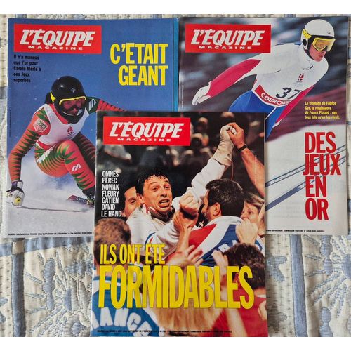 Lot De 3 L'équipe Magazine N° 527 - 528 - 552 Jeux Olympiques 1992 Albertville Et Barcelonne Médailles Françaises