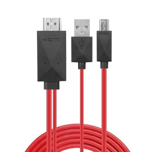 Câble adaptateur HDMI-2m Full HD 1080P Micro USB MHL vers HDMI Convertisseur