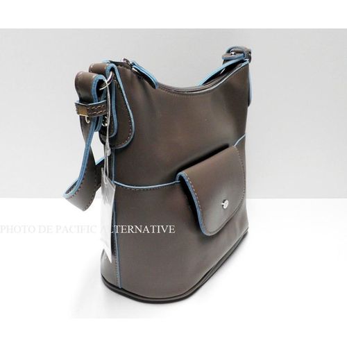 sac a main gris marron DAVID JONES pour femme NEUF #4