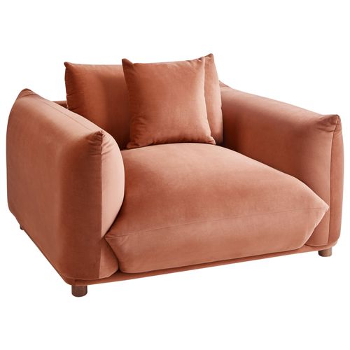 Fauteuil Luvos Marron Doré Velours
