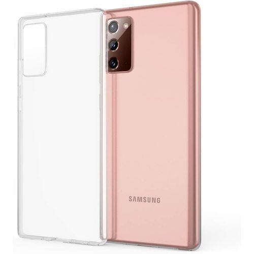 Housse Protection Pour Samsung Galaxy Note20 Coque, Mince Cristal Clair Anti-Choc Silicone Gel Bumper, Ultra-Fine Crystal Clear Case Soft Cover Couverture Souple Etui - Transparent
