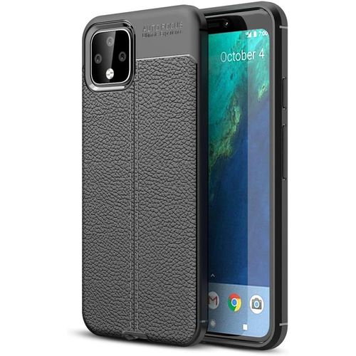 Housse Design Compatible Avec Google Pixel 4 Coque, Aspect Cuir Mince Protection Silicone Anti-Choc Couverture, Slim Case Soft Cover Téléphone Portable Bumper Souple Skin Ultra-Fine Coq - Noir