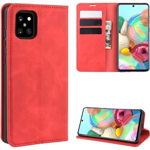 Haut Qualit Etui Pour Samsung Galaxy Note10 Lite /A81 Coque Rabat Protection Pochette Housse Pour Samsung Galaxy Note10 Lite /A81 Antichoc Housse Folio Portefeuille Coque Rouge