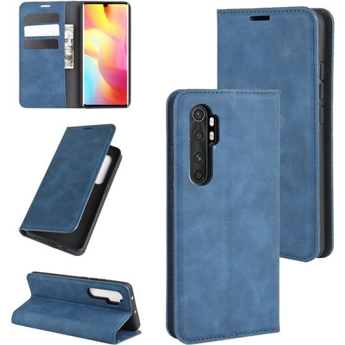 Haut Qualit Etui Pour Xiaomi Mi Note 10 Lite Coque Rabat Protection Housse Pochette Téléphone Pour Xiaomi Mi Note 10 Lite Antichoc Housse Folio Portefeuille Coque Bleu