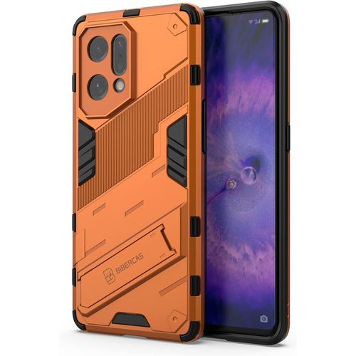 Coque Pour Oppo Find X5 Avec Béquille Qualité Militaire Anti-Chute Protection Fonction De Support De Voiture Magnétique Housse Étui Pc Et Tpu, Orange