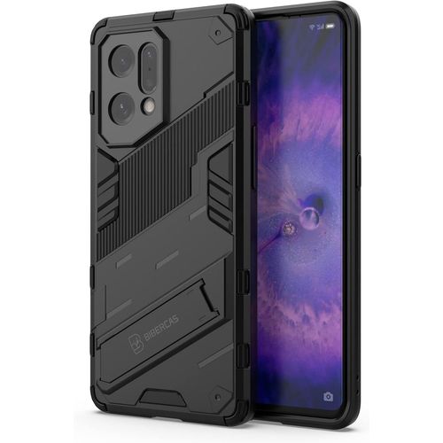 Coque Pour Oppo Find X5 Avec Béquille Qualité Militaire Anti-Chute Protection Fonction De Support De Voiture Magnétique Housse Étui Pc Et Tpu, Noir