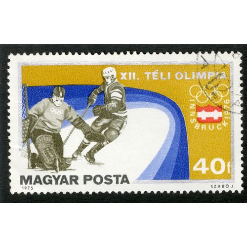 Timbre Oblitéré Magyar Posta, Xii Teli Olimpia ,Insbruck 1976, 40 F, 1975