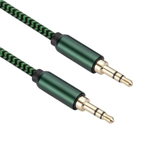 AUX 3.5mm Mâle vers 3.5mm Mâle Câble Audio Câble 0.5m Vert