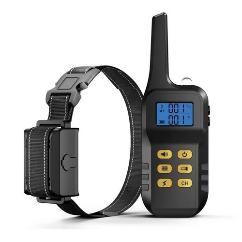 Collier De Dressage Électrique Pour Chien-Étanche,Télécommande 1000m,Jaune