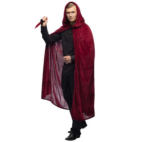 Cape À Capuche Rouge Bordeaux 170 Cm