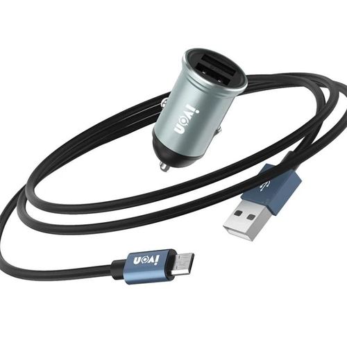 Chargeur De Voiture Double Usb 15w Avec Câble De Charge Rapide Micro Usb De 1 M-